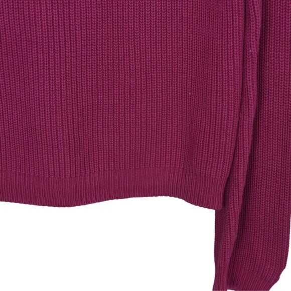 Zara Cotton Knit Sweater Pink Long Sleeve Crew Neck Size Medium - Picture 4 of 9